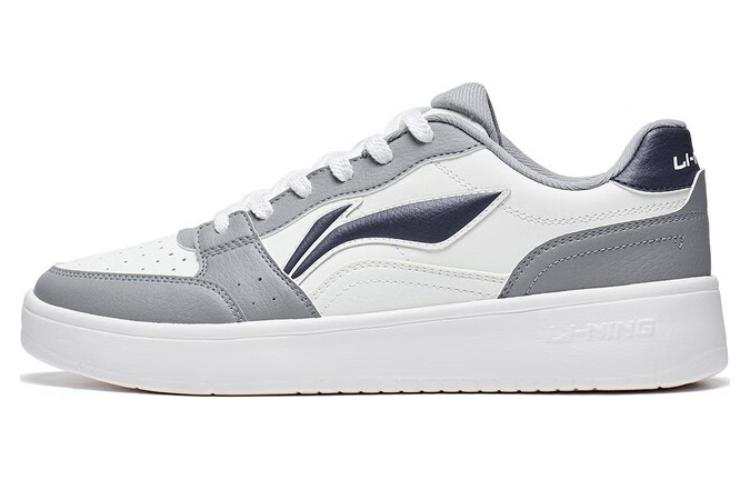 Li-Ning Li Ning Sycee Slip Resistant Cushioning Abrasion Resistant Low top Skateboard Shoes Men's White Gray