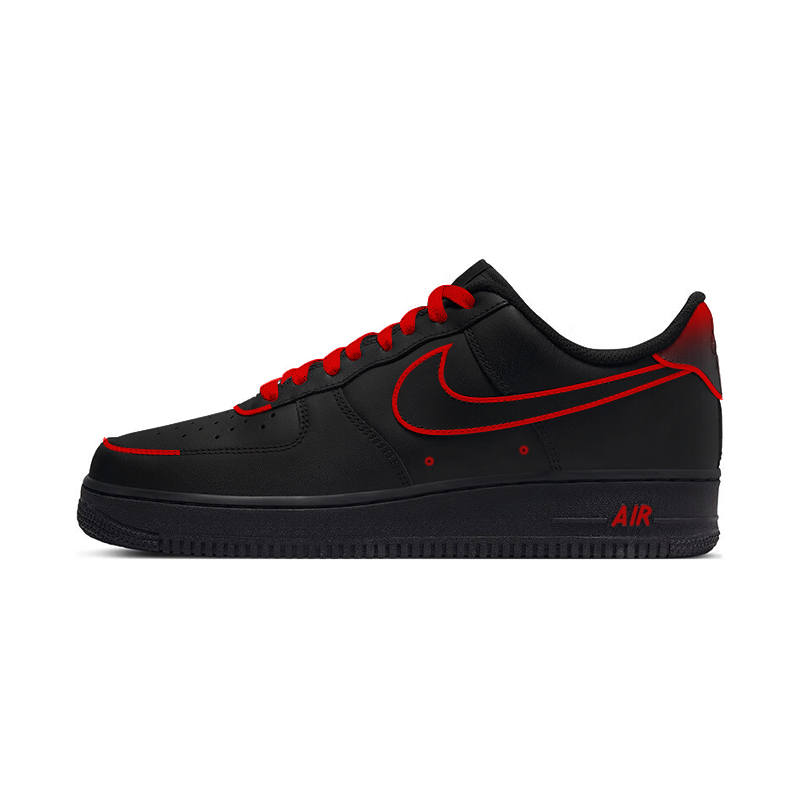 Nike Nike Air Force 1 Slip Resistant, Abrasion Resistant, Lightweight Low top Skateboard Shoes Unisex Black Red