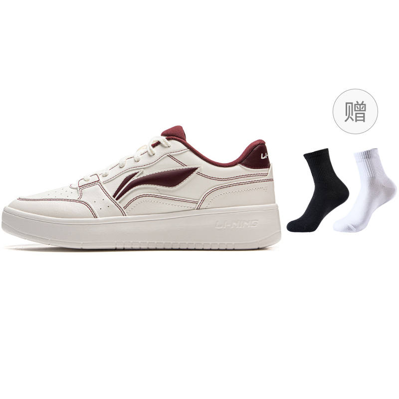 Li-Ning Li Ning Slip Resistant Cushioning Abrasion Resistant Breathable Low top Skateboard Shoes Men's White Red