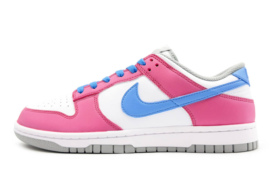Nike Nike Dunk REGO Hot Dog, Pink Blue Neon Abrasion Resistant Low top Skateboard Shoes Unisex Red White Blue