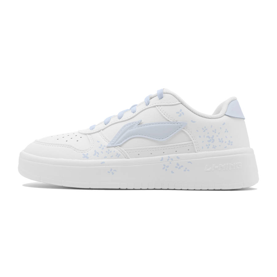 Li-Ning Li Ning Floating Boat Slip Resistant Cushioning Low top Skateboard Shoes Women's White Blue
