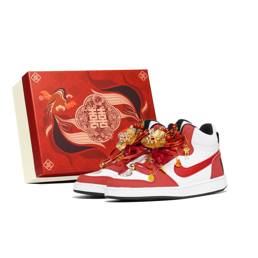 Nike Nike Court Borough Abrasion Resistant Abrasion Resistant Mid top Skateboard Shoes Unisex Red