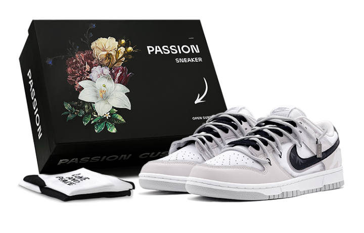 Nike Nike Dunk Low top Skateboard Shoes GS Gray White