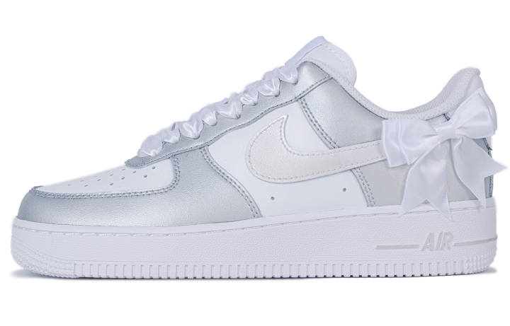 Nike Nike Air Force 1 Wedding BLL Slip Resistant Low top Skateboard Shoes Women's Silver White