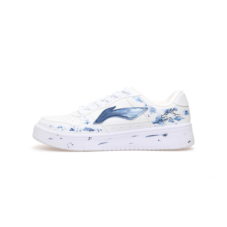 Li-Ning Li Ning Floating Boat Slip Resistant, Abrasion Resistant, Breathable Low top Skateboard Shoes Men's White Blue