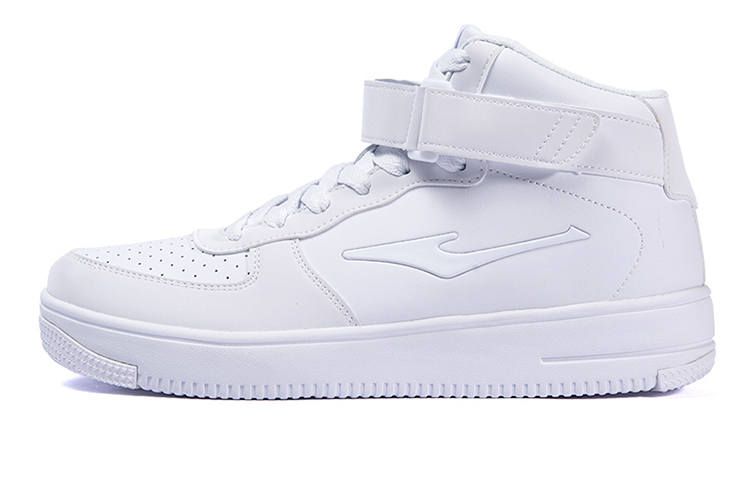 Erke Synthetic Leather Coverage Slip Resistant And Abrasion Resistant Mid top Skateboard Shoes Men's White