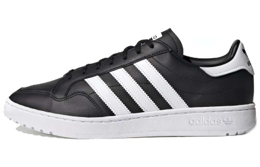 Adidas Originals Team Court Leather Slip Resistant Cushioning Low top Skateboard Shoes Unisex Black White