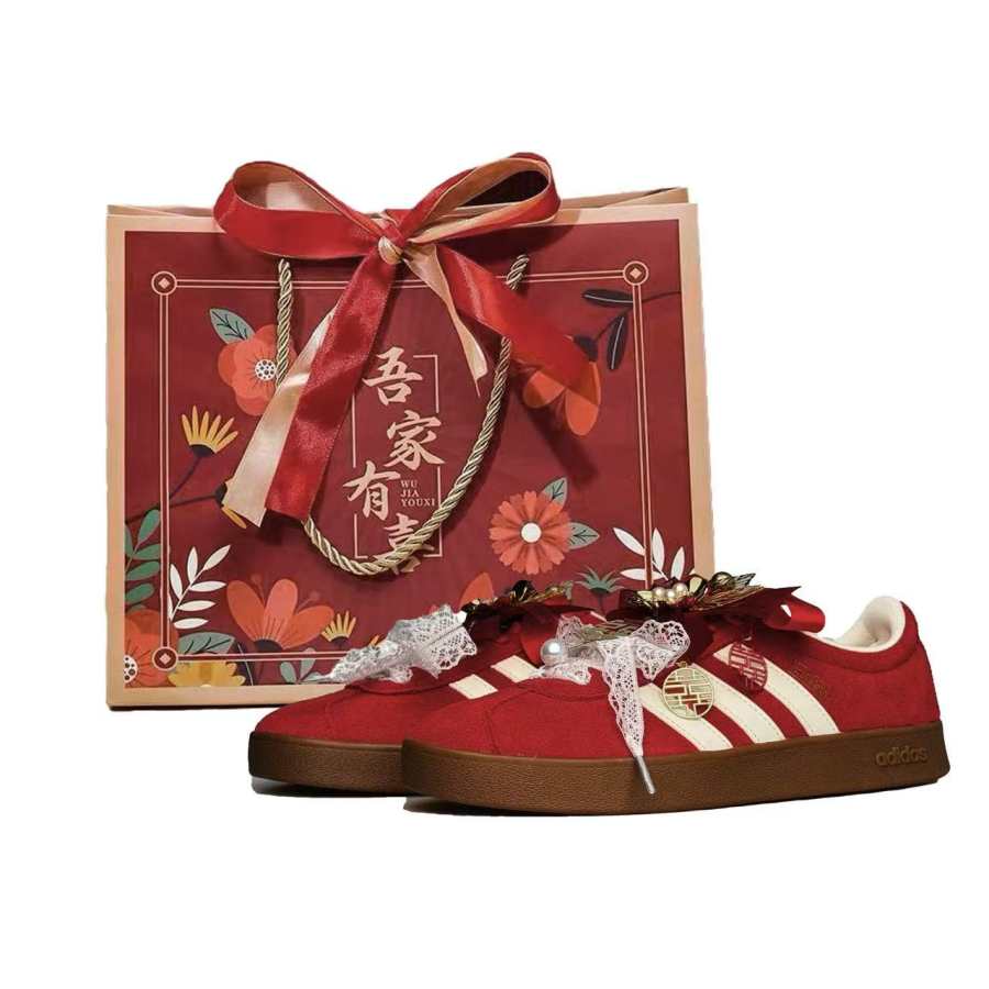 Adidas Adidas VL COURT 2.0 Joyful Celebration Wear resistant And Lightweight Low top Skateboard Shoes Unisex