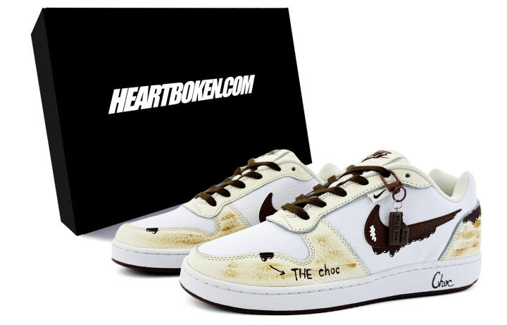 Nike Nike EBERNON Suixin, Chocolates, Box Coverage Cushioning Abrasion Resistant Low top Skateboard Shoes Men's Ecru