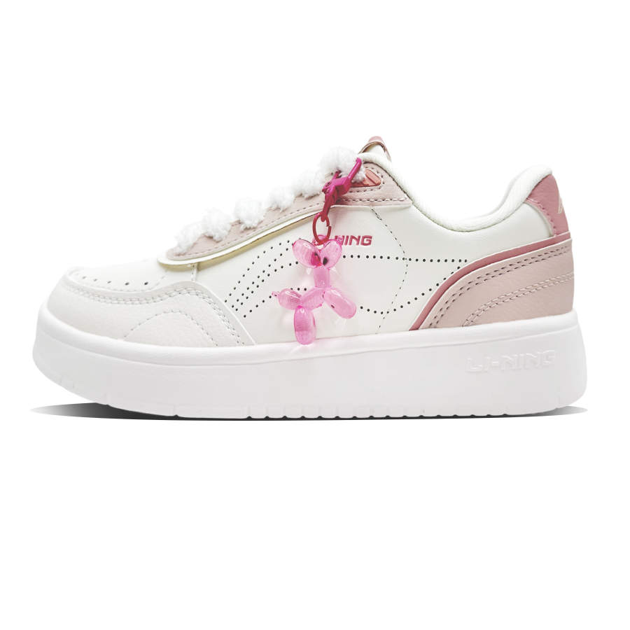 Li-Ning Li Ning Sourdough Abrasion Resistant Lightweight Slip Resistant Low top Skateboard Shoes Women's White Pink