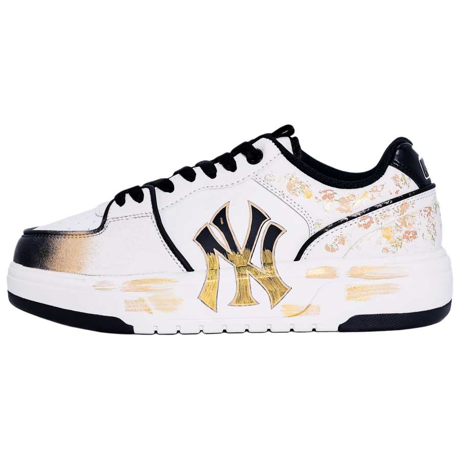 MLB Chunky Liner Cushioning, Wear Resistant Low top Skateboard Shoes Unisex Black Gold