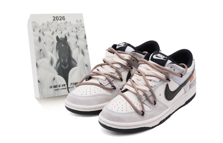 Nike Nike Dunk Abrasion Resistant Low top Skateboard Shoes Unisex Beige Brown