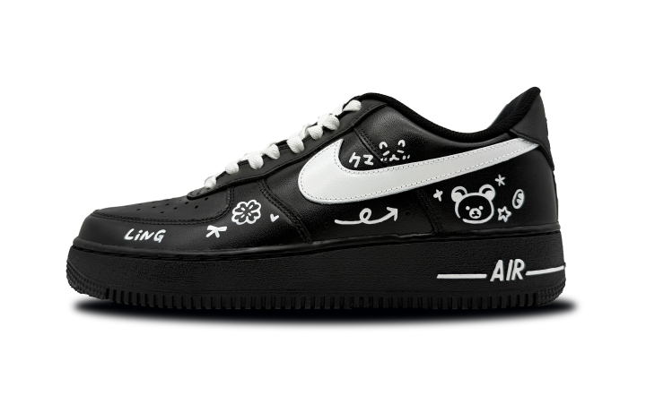 Nike Nike Air Force 1 Ink Drawn Adorable Traces Abrasion Resistant Height Increasing Abrasion Resistant Height Increasing