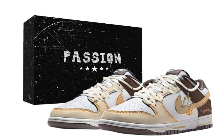 Nike Nike Dunk Icing Sugar Crumble Box Wear resistant And Lightweight Low top Skateboard Shoes Unisex White Brown