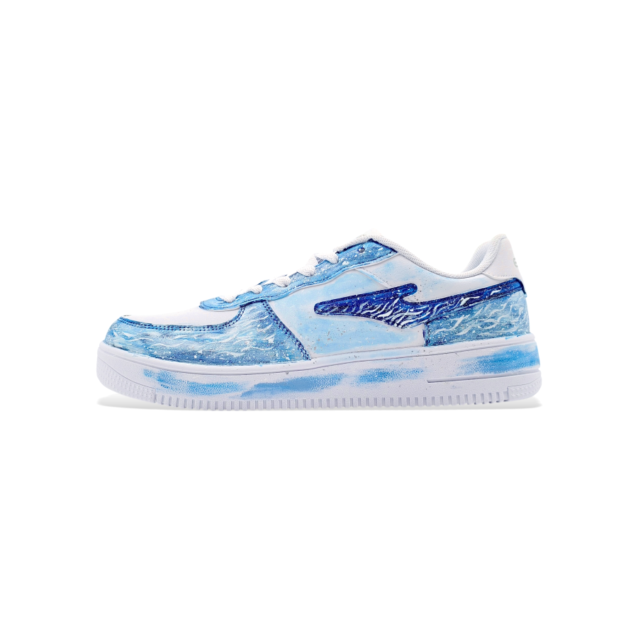 Erke Abrasion Resistant Breathable Low top Skateboard Shoes Unisex Blue White