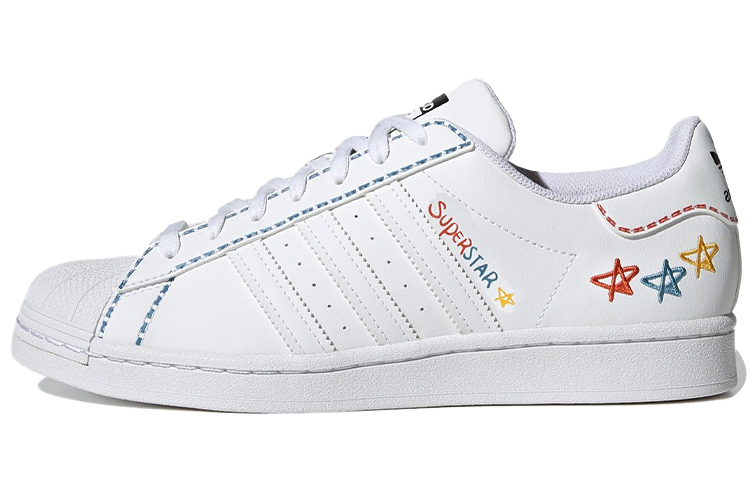 Adidas Originals Superstar Shoes 'White Blue Yellow'
