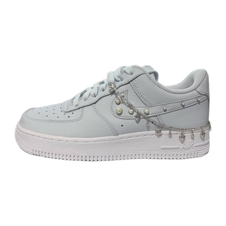 Nike Nike Air Force 1 Low top Skateboard Shoes Women's White Silver