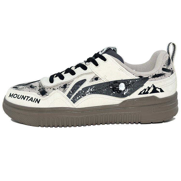 Li-Ning Li Ning Cyan Cloud Slip Resistant, Abrasion Resistant, Breathable Low top Skateboard Shoes Men's Black White Brown