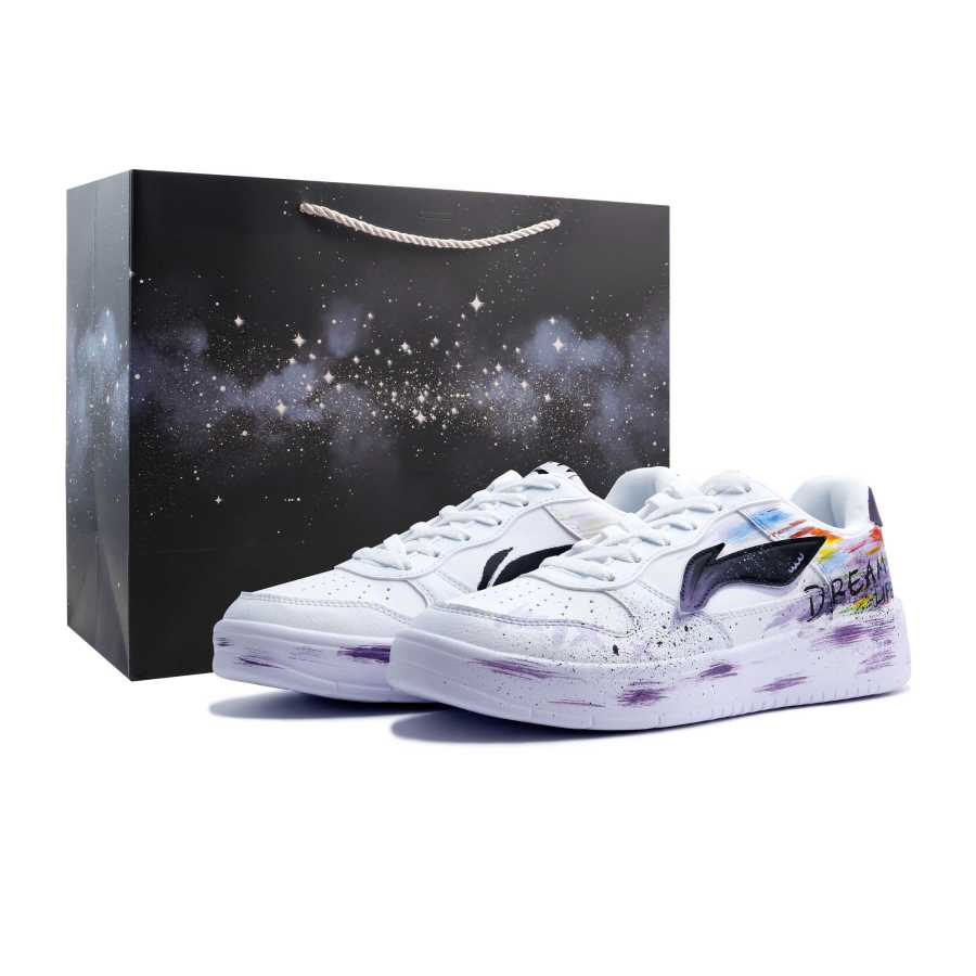 Li-Ning Li Ning Floating Boat Abrasion Resistant, Lightweight, And Breathable Low top Skateboard Shoes Unisex Light Purple