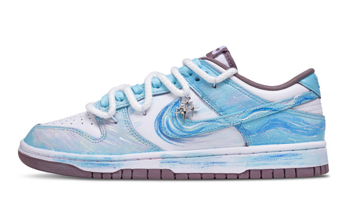 Nike Nike Dunk Abrasion Resistant Low top Skateboard Shoes Unisex White Blue