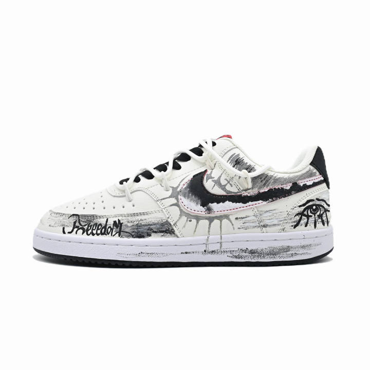 Nike Nike Court Vision 1 Gray Elephant Leather Abrasion Resistant Low top Skateboard Shoes Men's Light Gray