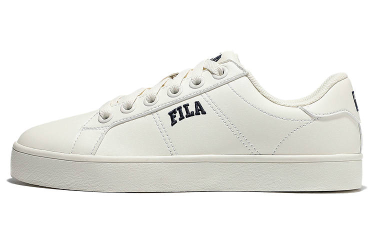 FILA Court Deluxe Casual Low top Skateboard Shoes Unisex Beige White Blue Korean Style