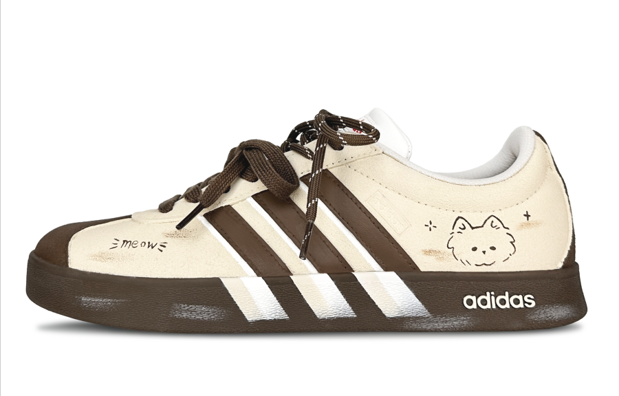 Adidas Adidas Neo VL Court 2.0 Cocoa Meow Language, Shimmery Cat Cushioning, Wear Resistant Low top Skateboard Shoes Women's