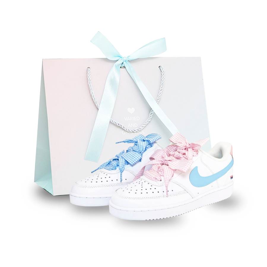 Nike Nike Court Vision 1 Qinzhi Yunyin Leather Abrasion Resistant Low top Skateboard Shoes Unisex Pink Blue