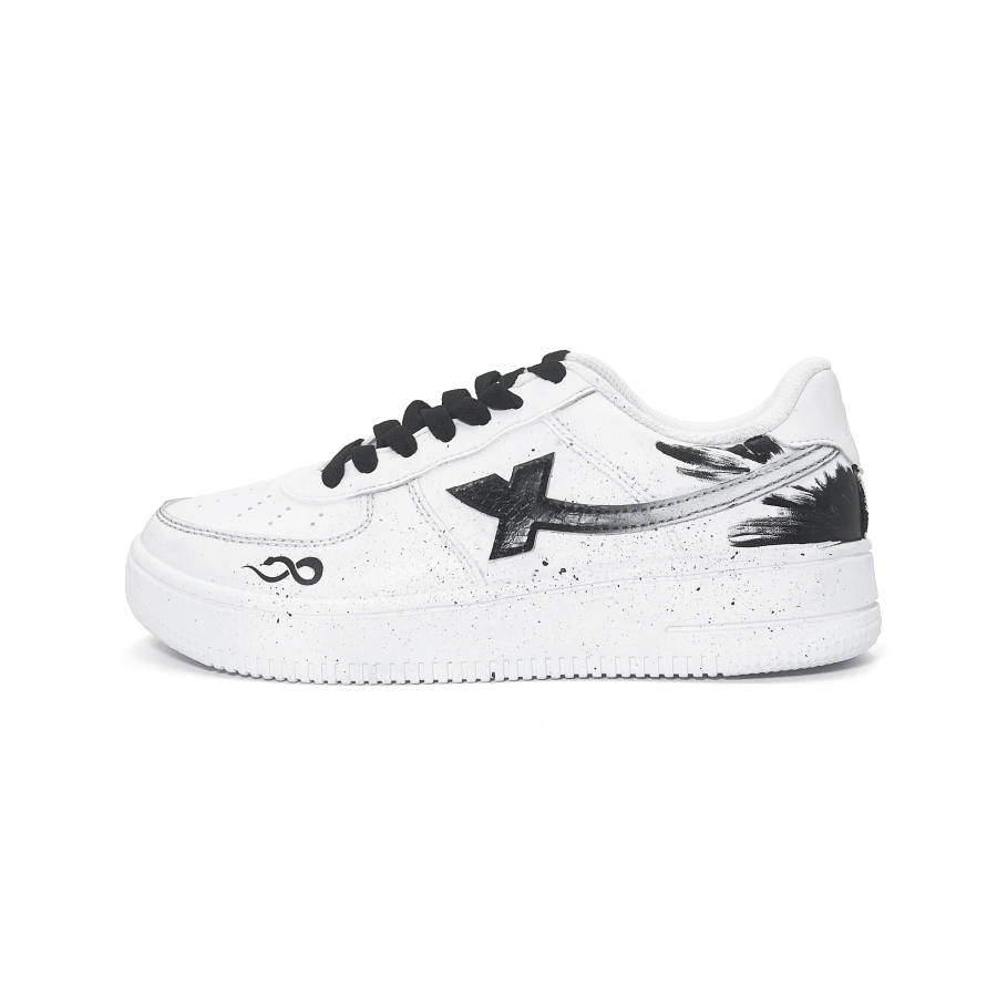 XTEP Air Force 1 Cushioning, Wear Resistant Low top Skateboard Shoes Unisex Black White