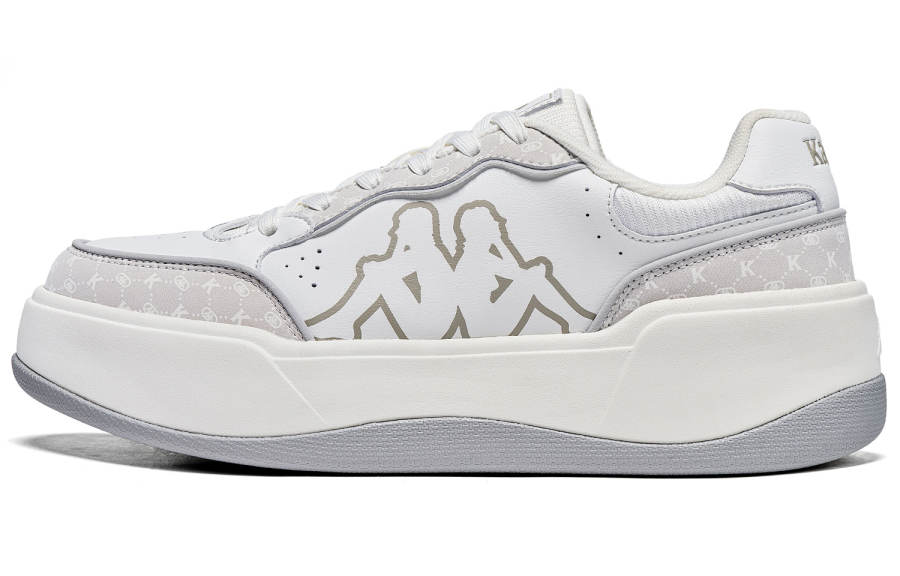 Kappa Comfortable Low top Skateboard Shoes Unisex White Gray
