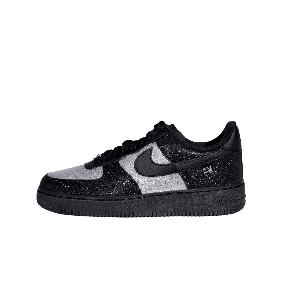 Nike Nike Air Force 1 Abrasion Resistant Low top Skateboard Shoes Unisex Black Silver