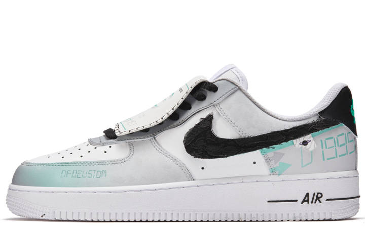 Nike Nike Air Force 1 Da Vinci Custom, Mint Ice Slip Resistant Quick Dry Abrasion Resistant Balance