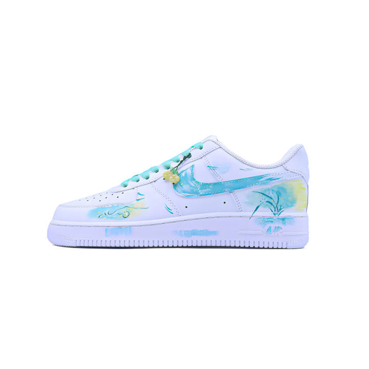 Nike Nike Air Force 1 Orchid Grass Slip Resistant Abrasion Resistant Low top Skateboard Shoes Unisex Teal
