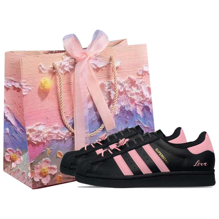 Adidas Originals SUPERSTAR Mold Resistant Double Strap Anti Slip Wear Resistant Low Top Skateboard Shoes Unisex Pink
