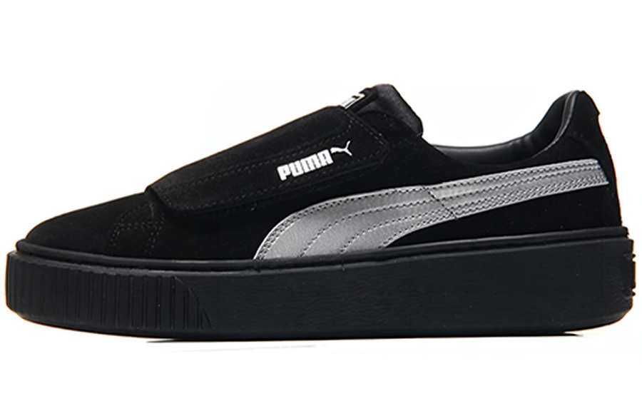 PUMA Platform Strap Satin Shoes Black Women's