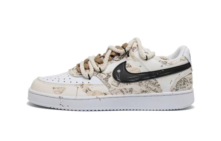 Nike Nike Court Vision 1 Slip Resistant Cushioning Low top Skateboard Shoes Men's White