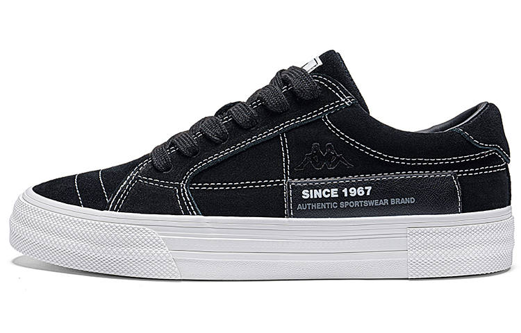 Kappa Back to Back Slip Resistant Abrasion Resistant Low top Skateboard Shoes Unisex Black