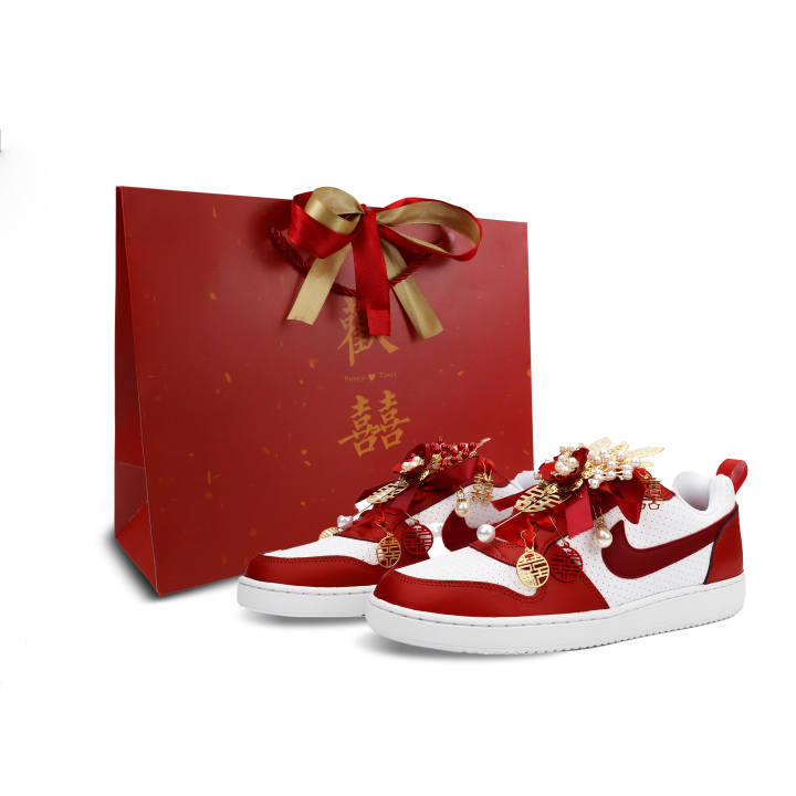 Nike Nike Court Borough Eternal Love Cushioning Low top Skateboard Shoes Men's Red White