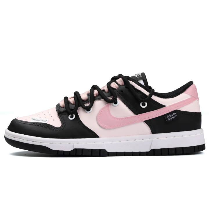 Nike Nike Dunk Slip Resistant Abrasion Resistant Low top Skateboard Shoes Unisex Black Pink