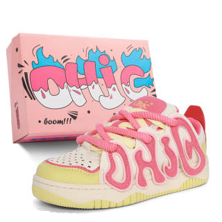 OHJC Microfiber Leather Slip Resistant Cushioning Abrasion Resistant Lightweight Breathable Low top Skateboard Shoes