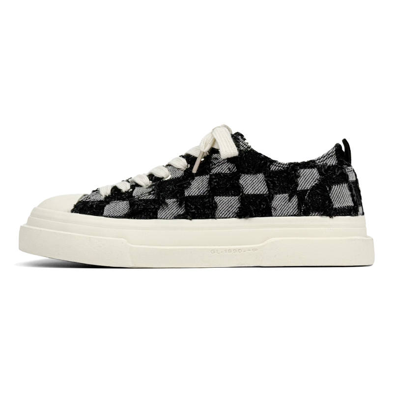BURNING FLAME Denim Cushioning Abrasion Resistant Low top Skateboard Shoes Men's