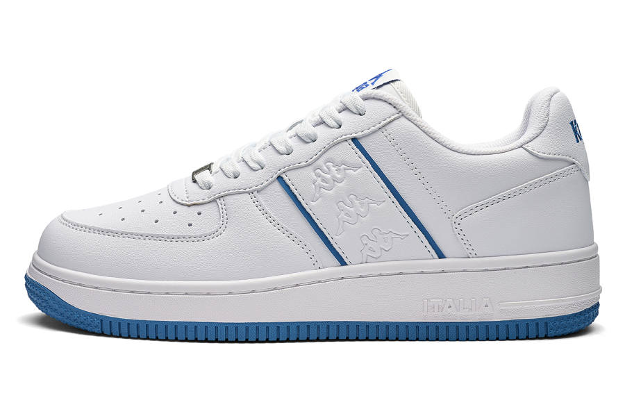 Kappa OG1 Back to Back Slip Resistant, Abrasion Resistant, Height Increasing Low top Skateboard Shoes Unisex White Blue