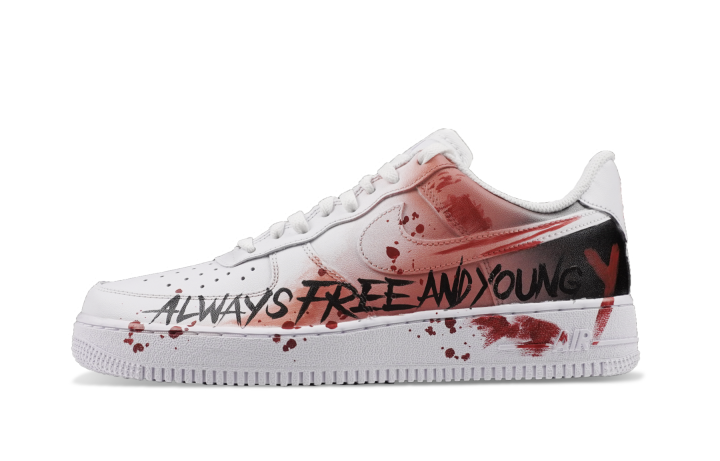 Nike Nike Air Force 1 Abrasion Resistant Low top Skateboard Shoes Men's White Red