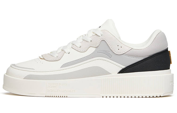 Anta Non Slip And Waterproof Cushioning Abrasion Resistant Low top Skateboard Shoes Men's Ivory White, Gray, Black
