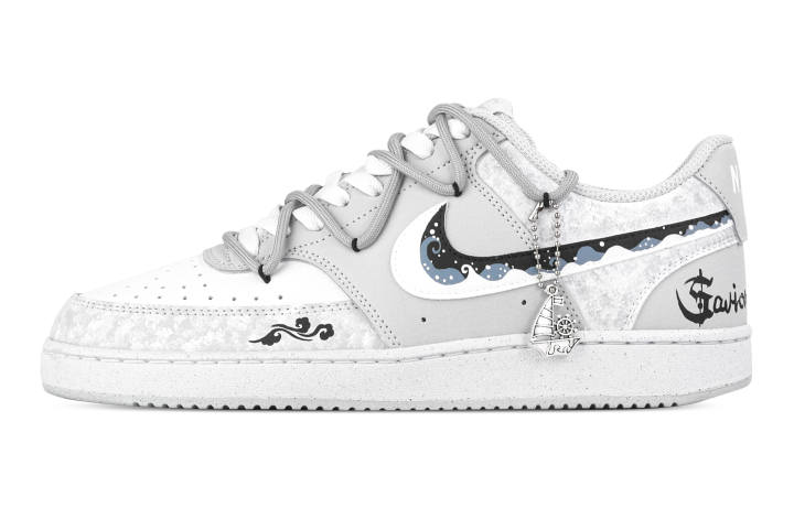 Nike Nike Court Vision Redeemer Abrasion Resistant Low top Skateboard Shoes Men's White Gray