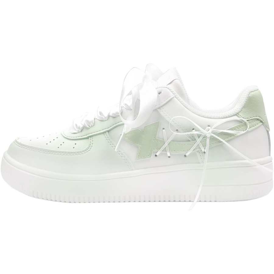 XTEP Air Force 1 Cushioning Abrasion Resistant Cushioning, Wear Resistant Low top Skateboard Shoes Women's Green