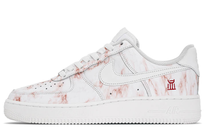 Nike Nike Air Force 1 Abrasion Resistant Abrasion Resistant Low top Skateboard Shoes Unisex White Red