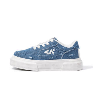 CN Cosmic Voyage Cushioning Abrasion Resistant Height Increasing Low top Skateboard Shoes Unisex Denim Blue