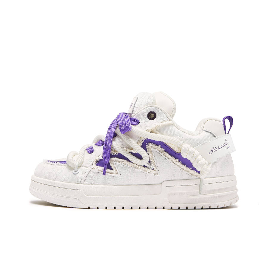 CHUMU Slip Resistant Lightweight Height Increasing Low top Skateboard Shoes Unisex Purple
