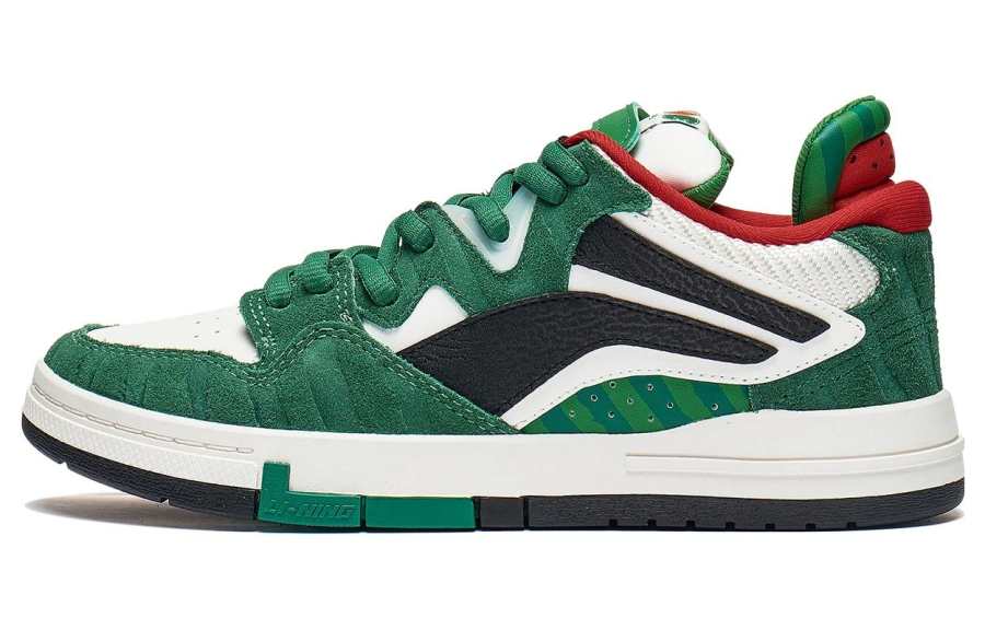 Li-Ning Li Ning Wave Pro Slip Resistant Abrasion Resistant Low top Skateboard Shoes Women's Green Black Red